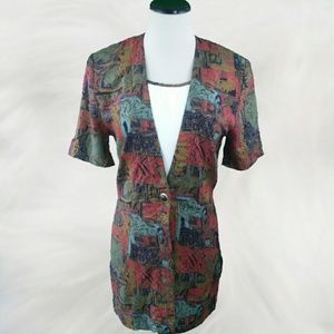 VINTAGE 1990s Tunic Length Jacket/Blazer w/Dickie